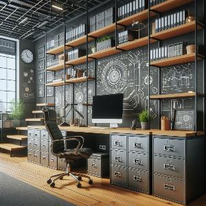 Hi-Tech Home Office Design Ideas with file cabinets - storage boxes-8